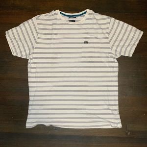RVCA white pocket tee with red and blue stripes, and nice subtle texture.